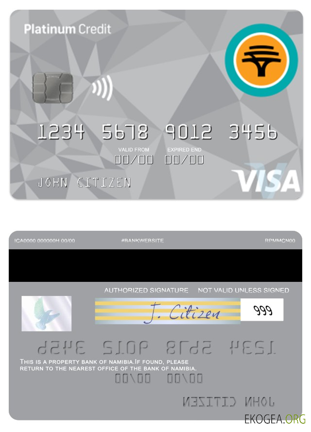 Carte Visa de crédit Platine de la First National Bank de Namibie